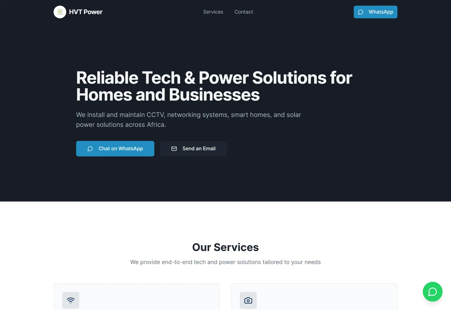 HVT Power hero section
