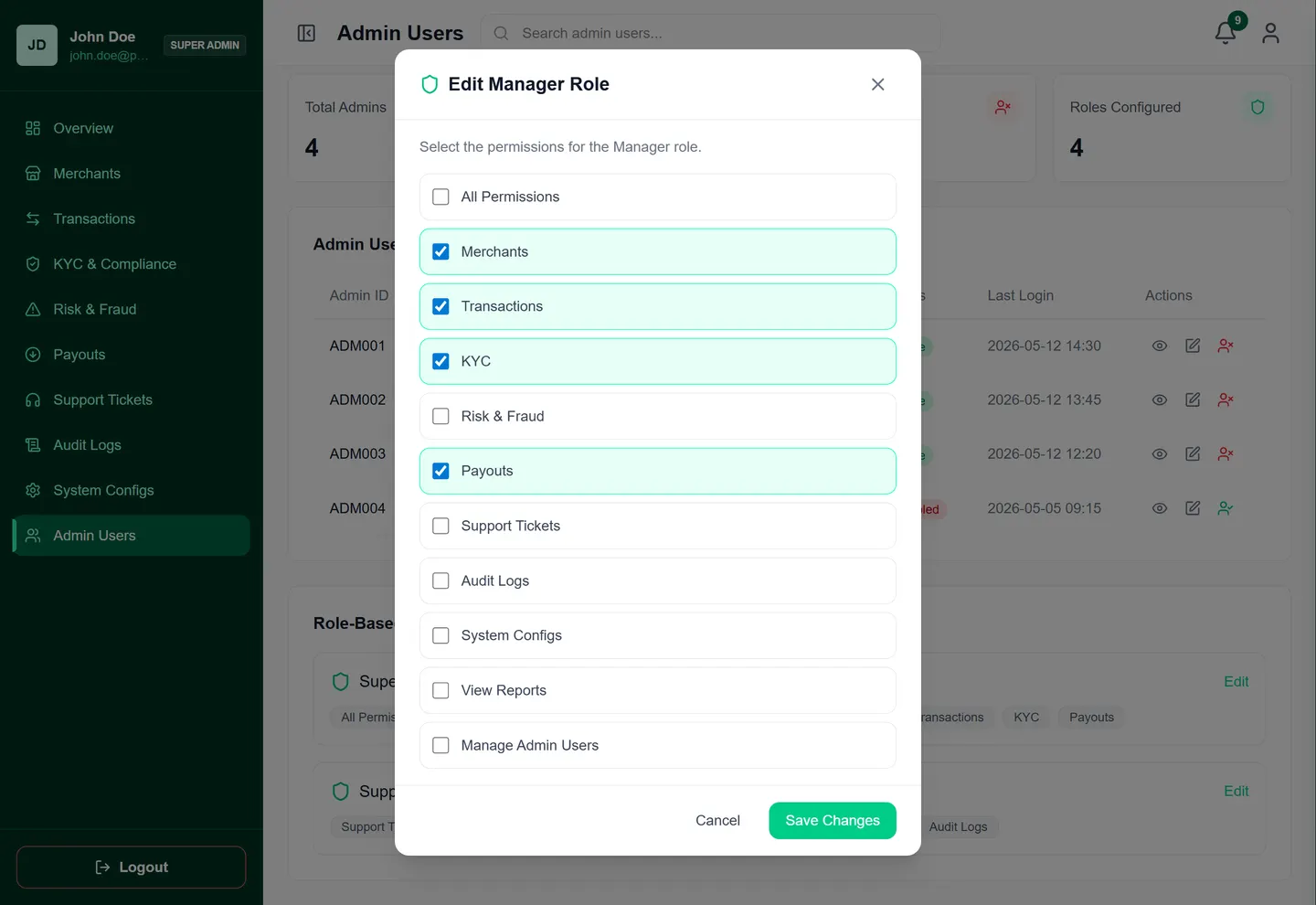 Paylink merchant settings