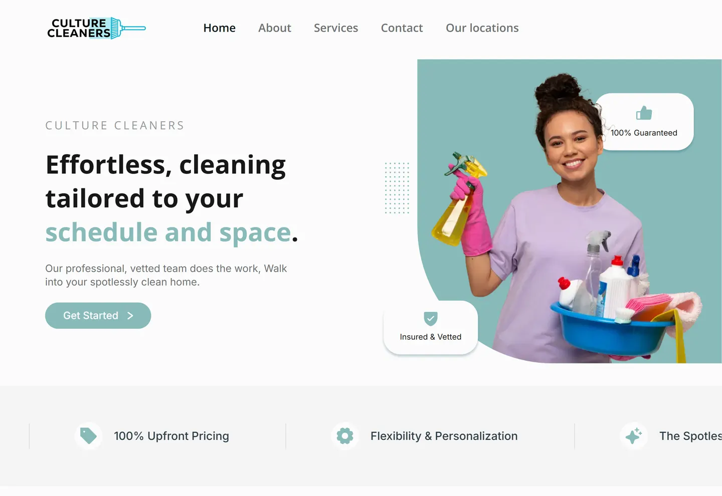 Culture Cleaners hero section