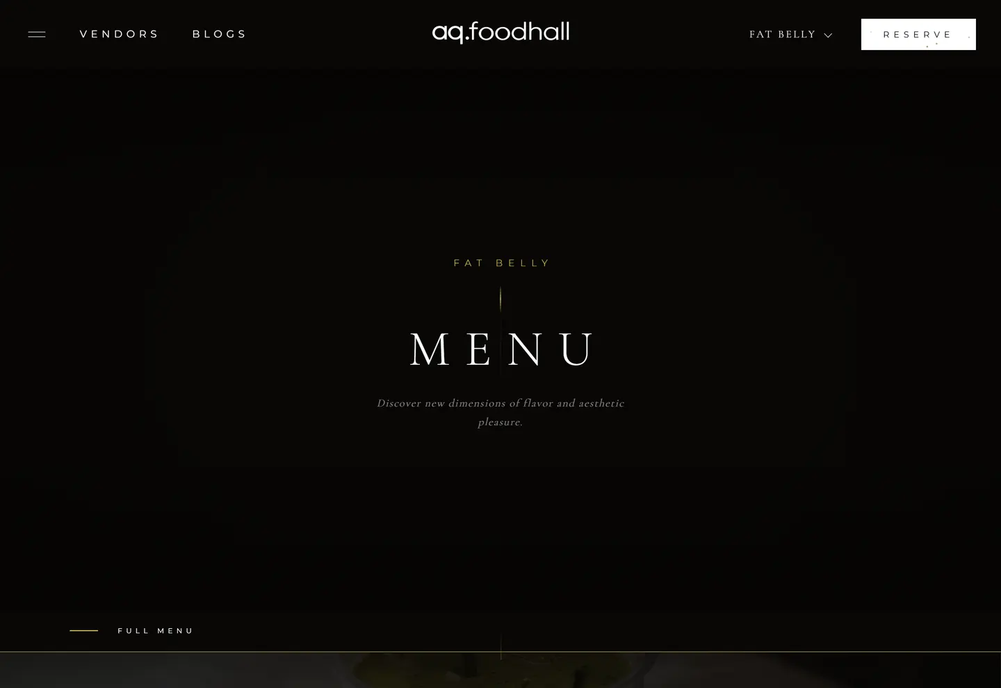 AQ Foodhall website hero