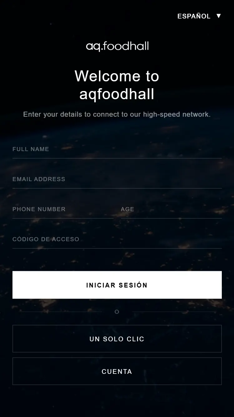 WiFi Portal mobile view
